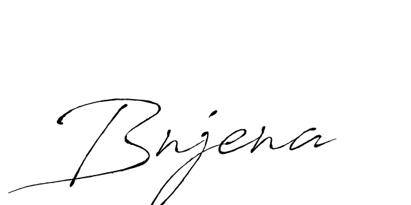 Make a beautiful signature design for name Bnjena. With this signature (Antro_Vectra) style, you can create a handwritten signature for free. Bnjena signature style 6 images and pictures png