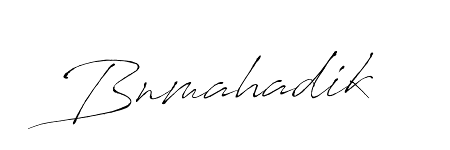 Make a beautiful signature design for name Bnmahadik. With this signature (Antro_Vectra) style, you can create a handwritten signature for free. Bnmahadik signature style 6 images and pictures png