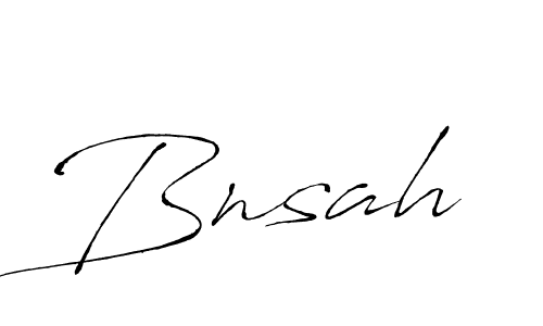 Make a beautiful signature design for name Bnsah. With this signature (Antro_Vectra) style, you can create a handwritten signature for free. Bnsah signature style 6 images and pictures png