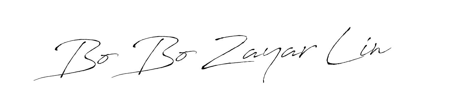 Design your own signature with our free online signature maker. With this signature software, you can create a handwritten (Antro_Vectra) signature for name Bo Bo Zayar Lin. Bo Bo Zayar Lin signature style 6 images and pictures png