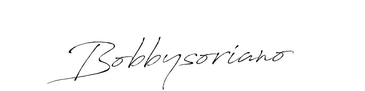 Make a beautiful signature design for name Bobbysoriano. With this signature (Antro_Vectra) style, you can create a handwritten signature for free. Bobbysoriano signature style 6 images and pictures png