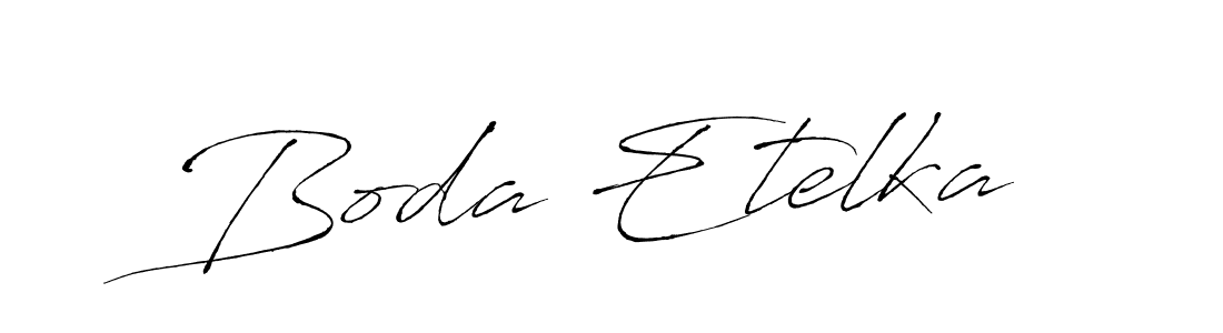 Design your own signature with our free online signature maker. With this signature software, you can create a handwritten (Antro_Vectra) signature for name Boda Etelka. Boda Etelka signature style 6 images and pictures png