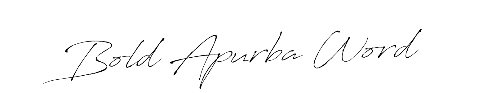 The best way (Antro_Vectra) to make a short signature is to pick only two or three words in your name. The name Bold Apurba Word include a total of six letters. For converting this name. Bold Apurba Word signature style 6 images and pictures png