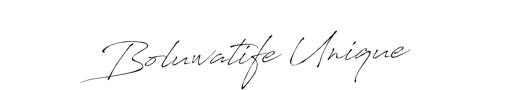Design your own signature with our free online signature maker. With this signature software, you can create a handwritten (Antro_Vectra) signature for name Boluwatife Unique. Boluwatife Unique signature style 6 images and pictures png