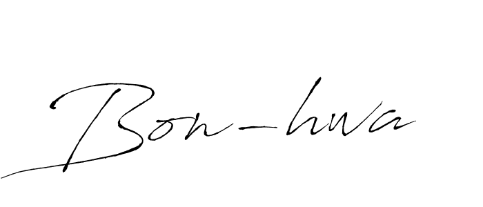 How to make Bon-hwa name signature. Use Antro_Vectra style for creating short signs online. This is the latest handwritten sign. Bon-hwa signature style 6 images and pictures png