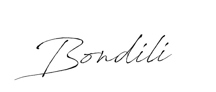 Design your own signature with our free online signature maker. With this signature software, you can create a handwritten (Antro_Vectra) signature for name Bondili. Bondili signature style 6 images and pictures png