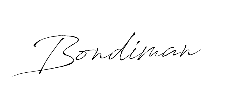 Make a beautiful signature design for name Bondiman. With this signature (Antro_Vectra) style, you can create a handwritten signature for free. Bondiman signature style 6 images and pictures png