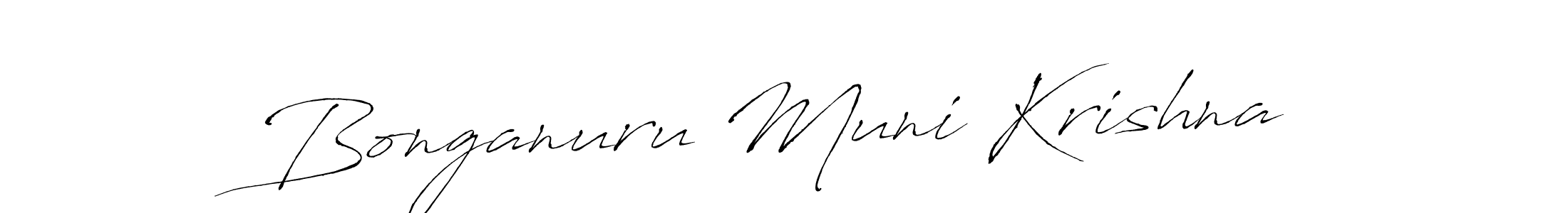 Design your own signature with our free online signature maker. With this signature software, you can create a handwritten (Antro_Vectra) signature for name Bonganuru Muni Krishna. Bonganuru Muni Krishna signature style 6 images and pictures png