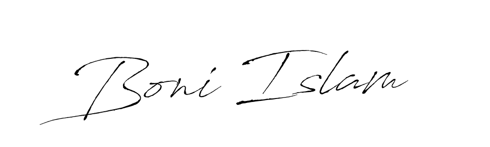 How to make Boni Islam name signature. Use Antro_Vectra style for creating short signs online. This is the latest handwritten sign. Boni Islam signature style 6 images and pictures png