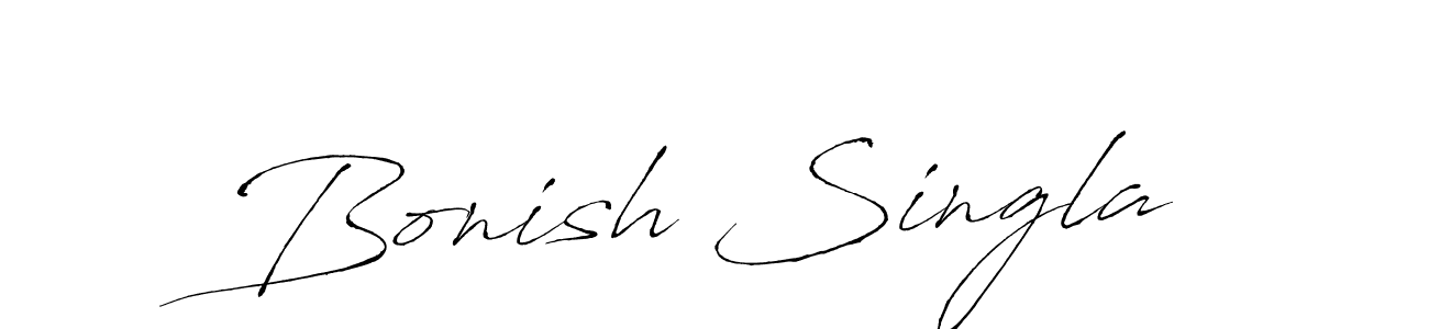 The best way (Antro_Vectra) to make a short signature is to pick only two or three words in your name. The name Bonish Singla include a total of six letters. For converting this name. Bonish Singla signature style 6 images and pictures png