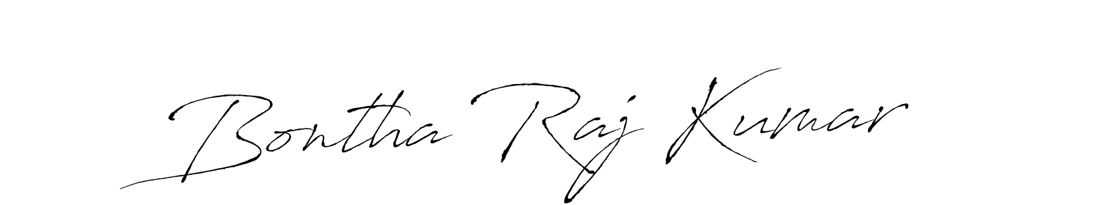 How to make Bontha Raj Kumar name signature. Use Antro_Vectra style for creating short signs online. This is the latest handwritten sign. Bontha Raj Kumar signature style 6 images and pictures png