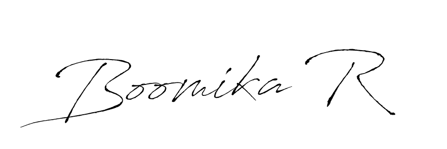 How to make Boomika R signature? Antro_Vectra is a professional autograph style. Create handwritten signature for Boomika R name. Boomika R signature style 6 images and pictures png