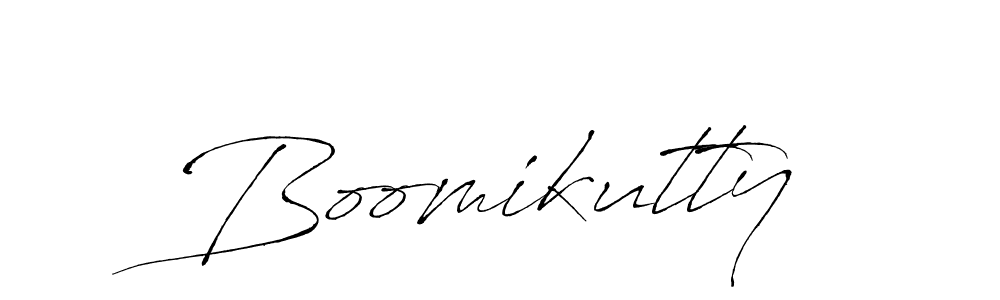 Design your own signature with our free online signature maker. With this signature software, you can create a handwritten (Antro_Vectra) signature for name Boomikutty. Boomikutty signature style 6 images and pictures png