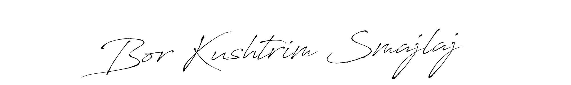 Antro_Vectra is a professional signature style that is perfect for those who want to add a touch of class to their signature. It is also a great choice for those who want to make their signature more unique. Get Bor Kushtrim Smajlaj name to fancy signature for free. Bor Kushtrim Smajlaj signature style 6 images and pictures png