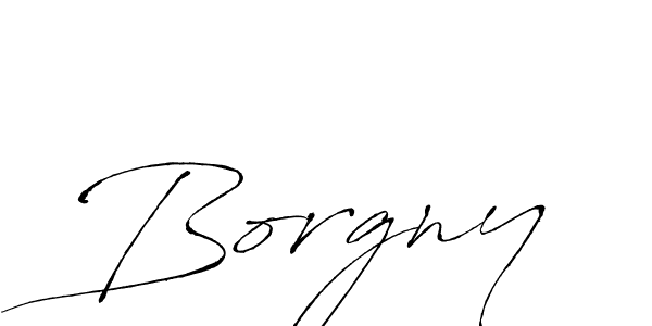Antro_Vectra is a professional signature style that is perfect for those who want to add a touch of class to their signature. It is also a great choice for those who want to make their signature more unique. Get Borgny name to fancy signature for free. Borgny signature style 6 images and pictures png