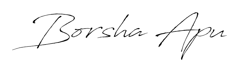 The best way (Antro_Vectra) to make a short signature is to pick only two or three words in your name. For converting this name Borsha Apu. Borsha Apu signature style 6 images and pictures png