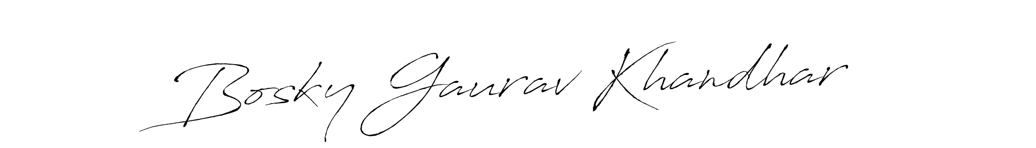 Make a beautiful signature design for name Bosky Gaurav Khandhar. With this signature (Antro_Vectra) style, you can create a handwritten signature for free. Bosky Gaurav Khandhar signature style 6 images and pictures png