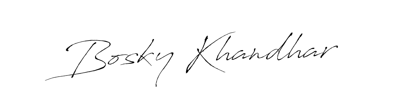 Antro_Vectra is a professional signature style that is perfect for those who want to add a touch of class to their signature. It is also a great choice for those who want to make their signature more unique. Get Bosky Khandhar name to fancy signature for free. Bosky Khandhar signature style 6 images and pictures png