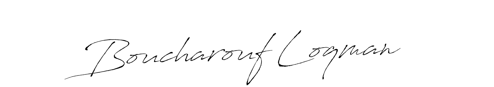 if you are searching for the best signature style for your name Boucharouf Loqman. so please give up your signature search. here we have designed multiple signature styles  using Antro_Vectra. Boucharouf Loqman signature style 6 images and pictures png