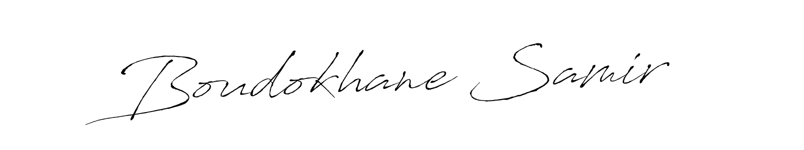 How to make Boudokhane Samir name signature. Use Antro_Vectra style for creating short signs online. This is the latest handwritten sign. Boudokhane Samir signature style 6 images and pictures png