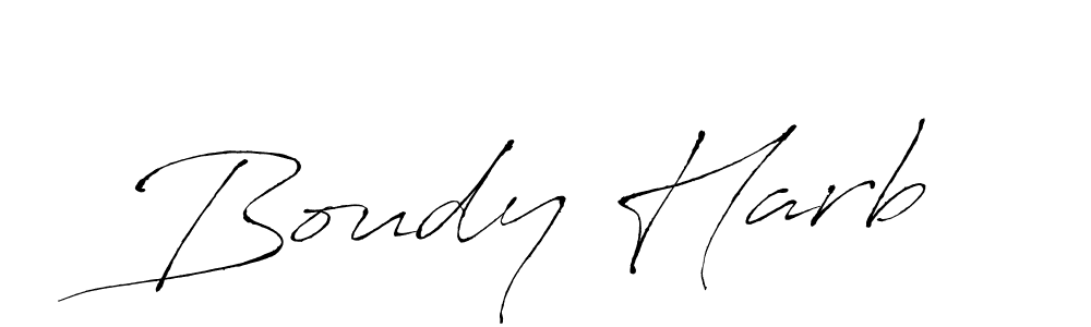 Boudy Harb stylish signature style. Best Handwritten Sign (Antro_Vectra) for my name. Handwritten Signature Collection Ideas for my name Boudy Harb. Boudy Harb signature style 6 images and pictures png