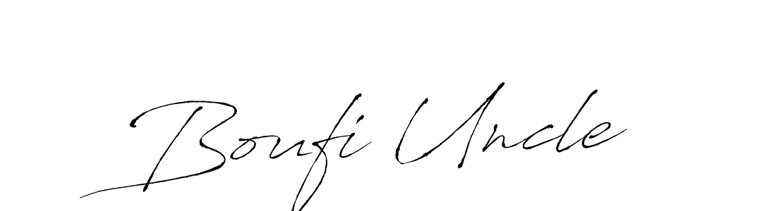 Design your own signature with our free online signature maker. With this signature software, you can create a handwritten (Antro_Vectra) signature for name Boufi Uncle. Boufi Uncle signature style 6 images and pictures png