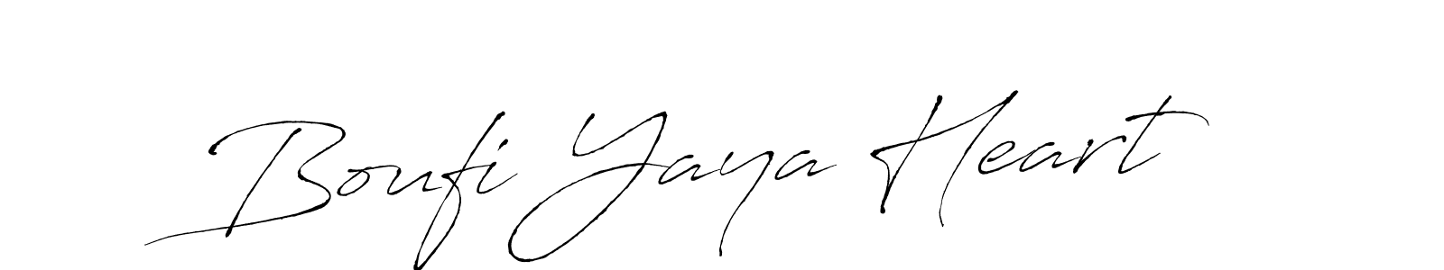 Make a beautiful signature design for name Boufi Yaya Heart. With this signature (Antro_Vectra) style, you can create a handwritten signature for free. Boufi Yaya Heart signature style 6 images and pictures png