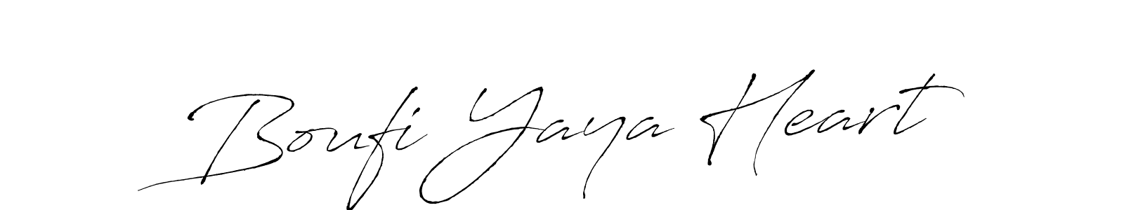 Make a beautiful signature design for name Boufi Yaya Heart. With this signature (Antro_Vectra) style, you can create a handwritten signature for free. Boufi Yaya Heart signature style 6 images and pictures png