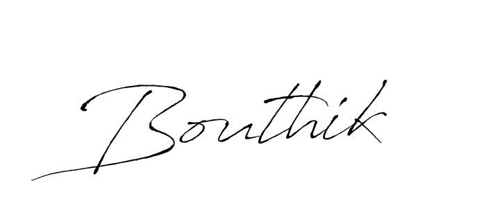 Use a signature maker to create a handwritten signature online. With this signature software, you can design (Antro_Vectra) your own signature for name Bouthik. Bouthik signature style 6 images and pictures png