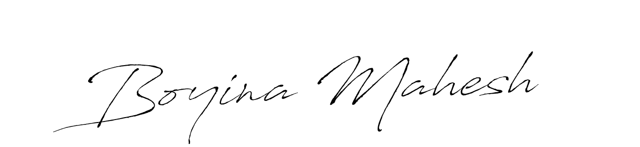 How to make Boyina Mahesh name signature. Use Antro_Vectra style for creating short signs online. This is the latest handwritten sign. Boyina Mahesh signature style 6 images and pictures png