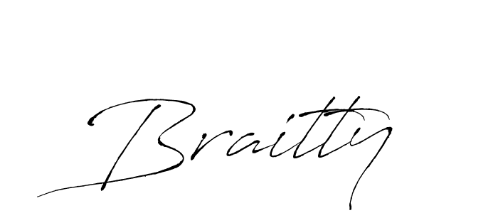 Make a beautiful signature design for name Braitty. With this signature (Antro_Vectra) style, you can create a handwritten signature for free. Braitty signature style 6 images and pictures png