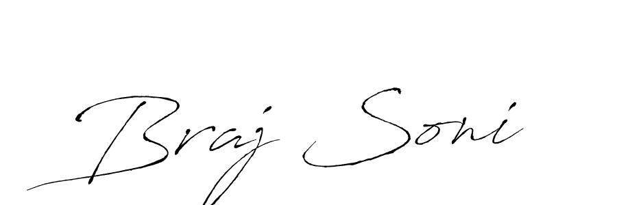 Braj Soni stylish signature style. Best Handwritten Sign (Antro_Vectra) for my name. Handwritten Signature Collection Ideas for my name Braj Soni. Braj Soni signature style 6 images and pictures png