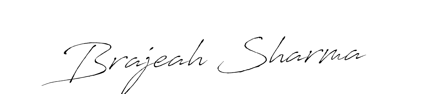Make a beautiful signature design for name Brajeah Sharma. With this signature (Antro_Vectra) style, you can create a handwritten signature for free. Brajeah Sharma signature style 6 images and pictures png