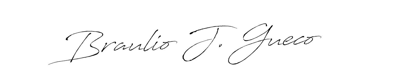 Create a beautiful signature design for name Braulio J. Gueco. With this signature (Antro_Vectra) fonts, you can make a handwritten signature for free. Braulio J. Gueco signature style 6 images and pictures png