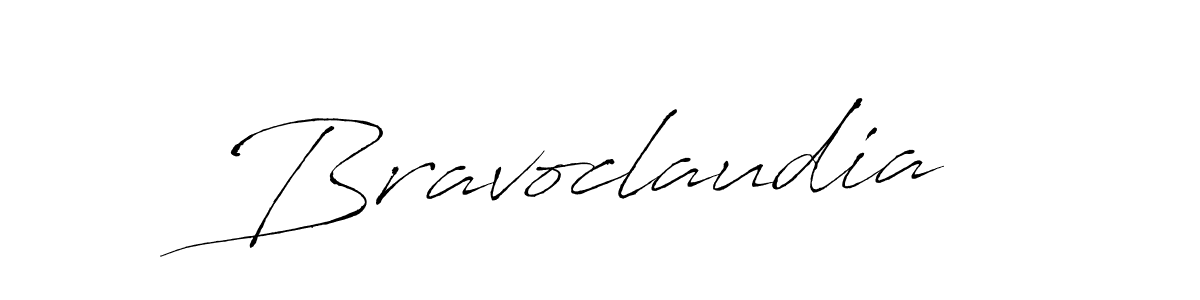 How to make Bravoclaudia name signature. Use Antro_Vectra style for creating short signs online. This is the latest handwritten sign. Bravoclaudia signature style 6 images and pictures png