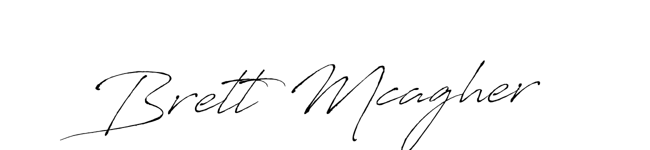 How to make Brett Mcagher name signature. Use Antro_Vectra style for creating short signs online. This is the latest handwritten sign. Brett Mcagher signature style 6 images and pictures png