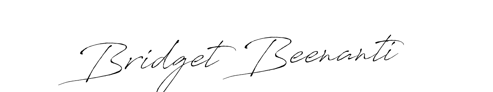 The best way (Antro_Vectra) to make a short signature is to pick only two or three words in your name. The name Bridget Beenanti include a total of six letters. For converting this name. Bridget Beenanti signature style 6 images and pictures png