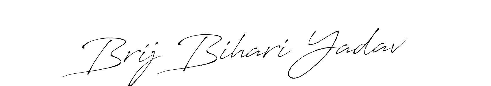 How to make Brij Bihari Yadav name signature. Use Antro_Vectra style for creating short signs online. This is the latest handwritten sign. Brij Bihari Yadav signature style 6 images and pictures png