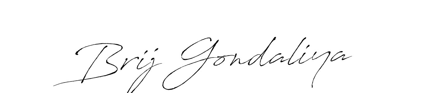 Create a beautiful signature design for name Brij Gondaliya. With this signature (Antro_Vectra) fonts, you can make a handwritten signature for free. Brij Gondaliya signature style 6 images and pictures png