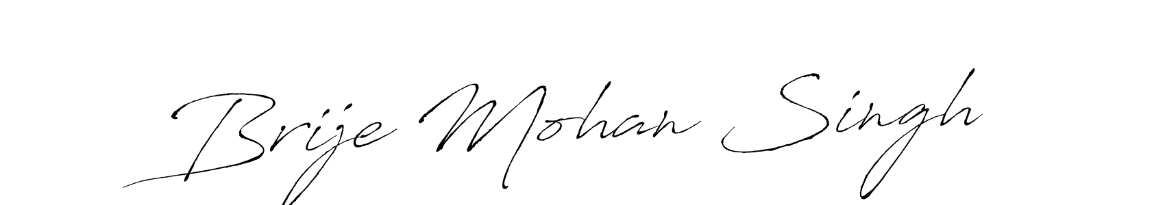 Make a beautiful signature design for name Brije Mohan Singh. With this signature (Antro_Vectra) style, you can create a handwritten signature for free. Brije Mohan Singh signature style 6 images and pictures png