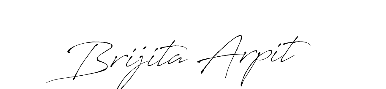 How to make Brijita Arpit name signature. Use Antro_Vectra style for creating short signs online. This is the latest handwritten sign. Brijita Arpit signature style 6 images and pictures png