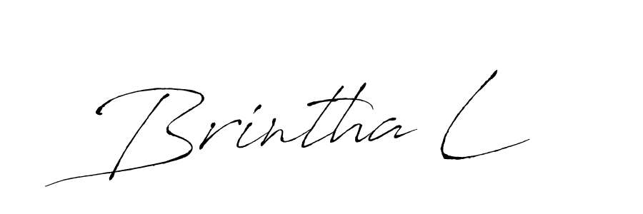 Similarly Antro_Vectra is the best handwritten signature design. Signature creator online .You can use it as an online autograph creator for name Brintha L. Brintha L signature style 6 images and pictures png