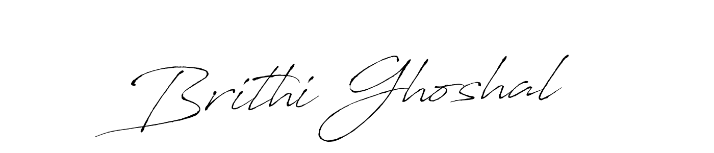How to make Brithi Ghoshal name signature. Use Antro_Vectra style for creating short signs online. This is the latest handwritten sign. Brithi Ghoshal signature style 6 images and pictures png