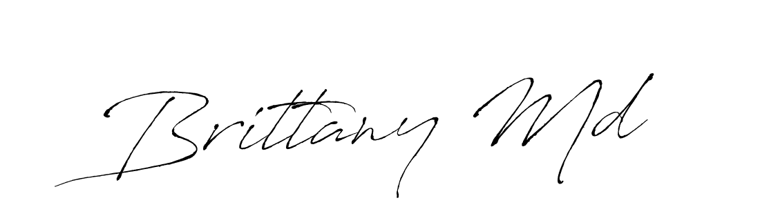 How to make Brittany Md name signature. Use Antro_Vectra style for creating short signs online. This is the latest handwritten sign. Brittany Md signature style 6 images and pictures png