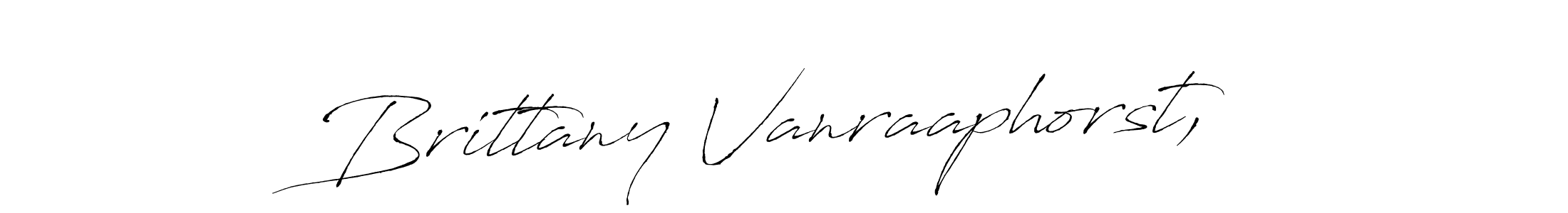 How to make Brittany Vanraaphorst, name signature. Use Antro_Vectra style for creating short signs online. This is the latest handwritten sign. Brittany Vanraaphorst, signature style 6 images and pictures png