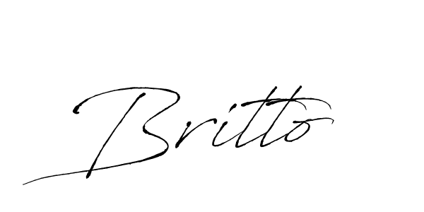 Design your own signature with our free online signature maker. With this signature software, you can create a handwritten (Antro_Vectra) signature for name Britto. Britto signature style 6 images and pictures png