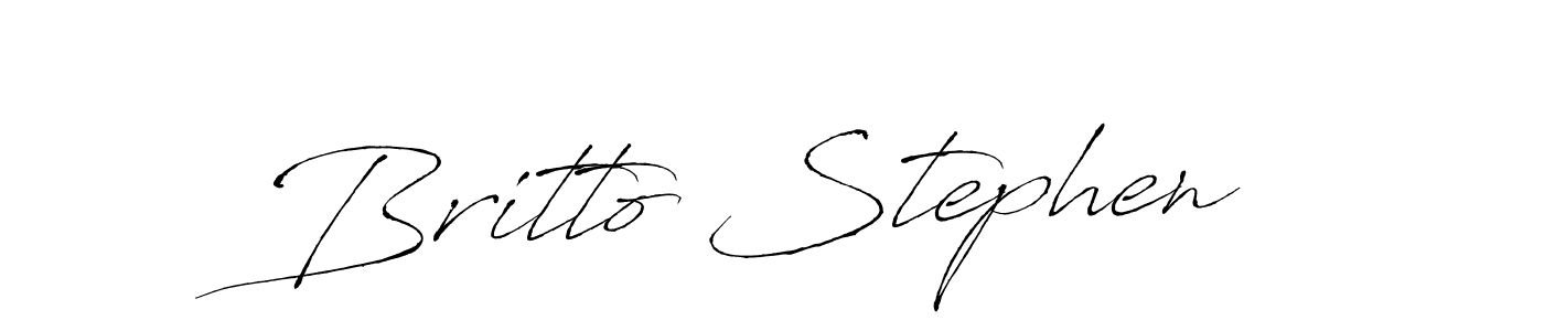 How to make Britto Stephen name signature. Use Antro_Vectra style for creating short signs online. This is the latest handwritten sign. Britto Stephen signature style 6 images and pictures png