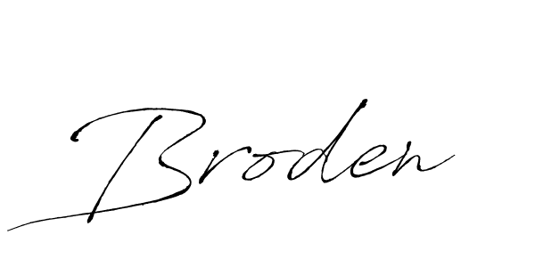 Make a beautiful signature design for name Broden. With this signature (Antro_Vectra) style, you can create a handwritten signature for free. Broden signature style 6 images and pictures png