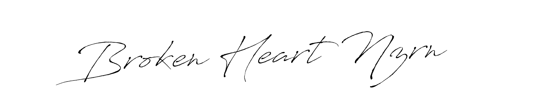 How to make Broken Heart Nzrn name signature. Use Antro_Vectra style for creating short signs online. This is the latest handwritten sign. Broken Heart Nzrn signature style 6 images and pictures png