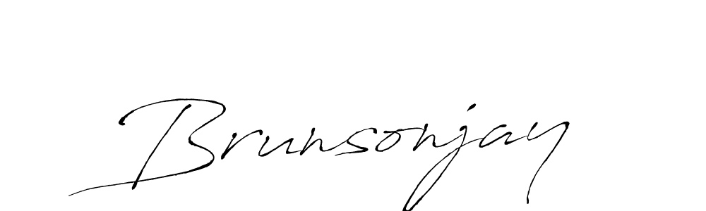 How to make Brunsonjay name signature. Use Antro_Vectra style for creating short signs online. This is the latest handwritten sign. Brunsonjay signature style 6 images and pictures png